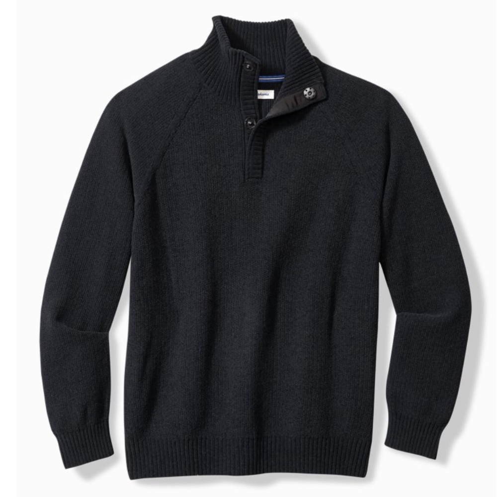 Tommy Bahama men’s shoreline surfcomber mock neck knit sweater